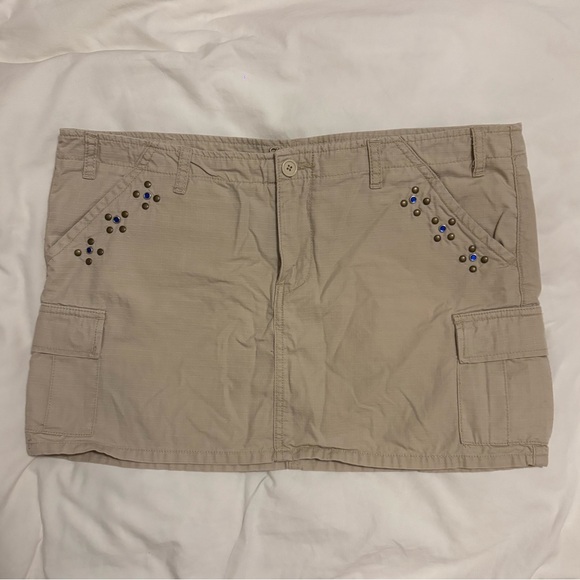 Seductions Dresses & Skirts - Stylish Tan Mini Skirt with Embellishments